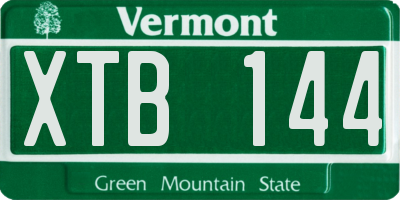 VT license plate XTB144