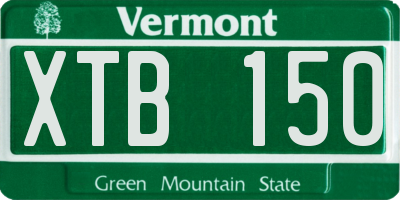 VT license plate XTB150