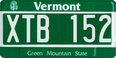 VT license plate XTB152