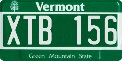 VT license plate XTB156