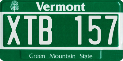 VT license plate XTB157