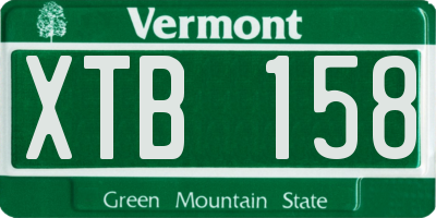 VT license plate XTB158