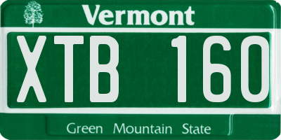 VT license plate XTB160