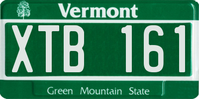 VT license plate XTB161