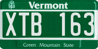 VT license plate XTB163