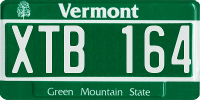 VT license plate XTB164