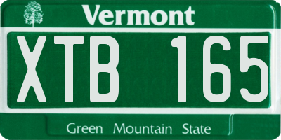 VT license plate XTB165