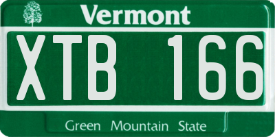 VT license plate XTB166