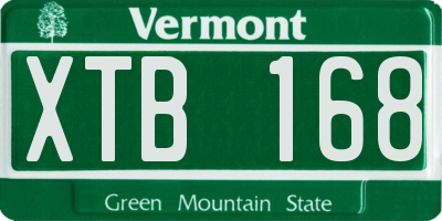VT license plate XTB168