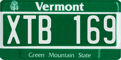 VT license plate XTB169