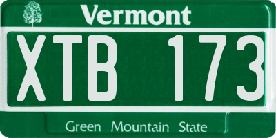VT license plate XTB173