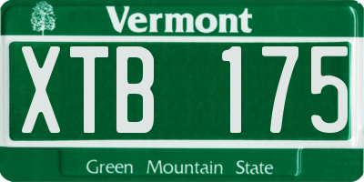 VT license plate XTB175