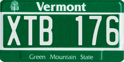 VT license plate XTB176