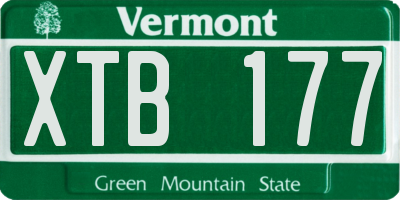 VT license plate XTB177