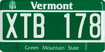 VT license plate XTB178