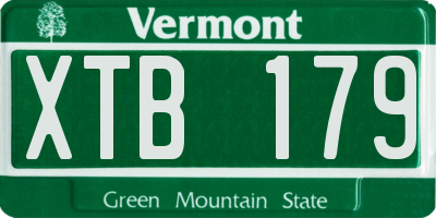 VT license plate XTB179