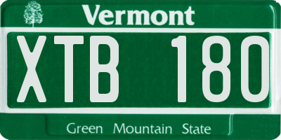 VT license plate XTB180