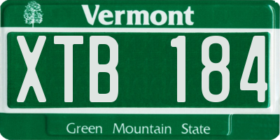 VT license plate XTB184
