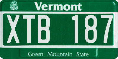 VT license plate XTB187