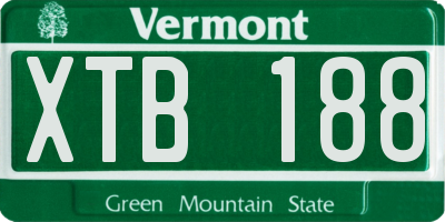 VT license plate XTB188