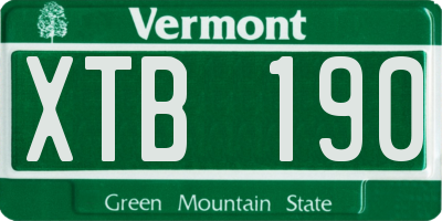 VT license plate XTB190