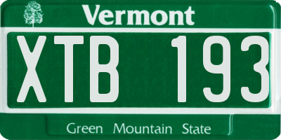 VT license plate XTB193
