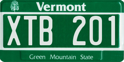 VT license plate XTB201