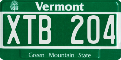 VT license plate XTB204