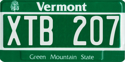 VT license plate XTB207
