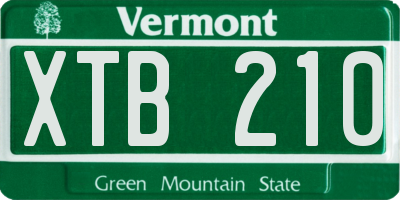 VT license plate XTB210