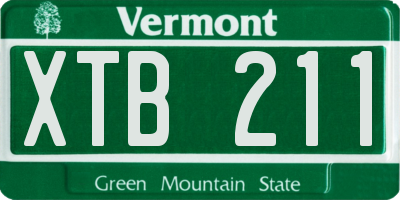 VT license plate XTB211