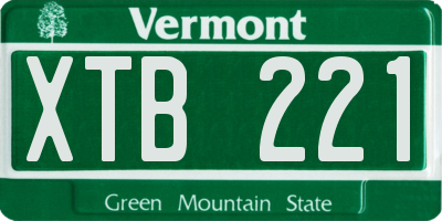 VT license plate XTB221