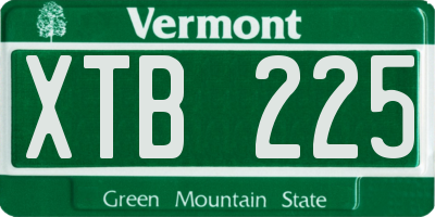 VT license plate XTB225