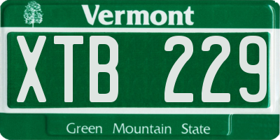 VT license plate XTB229