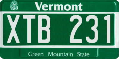 VT license plate XTB231