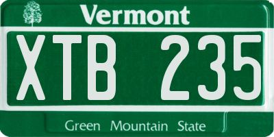 VT license plate XTB235