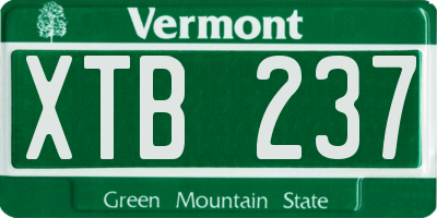 VT license plate XTB237