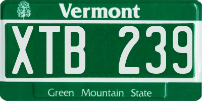 VT license plate XTB239