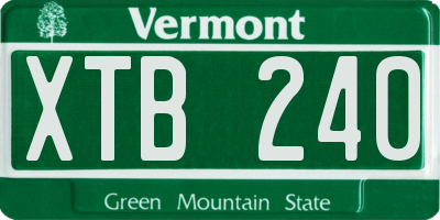 VT license plate XTB240