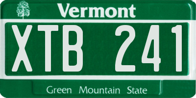 VT license plate XTB241