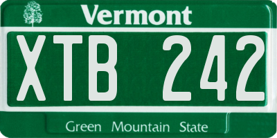 VT license plate XTB242