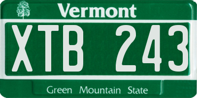 VT license plate XTB243