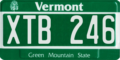 VT license plate XTB246