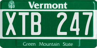 VT license plate XTB247