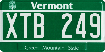 VT license plate XTB249