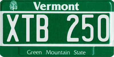 VT license plate XTB250