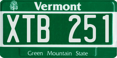 VT license plate XTB251