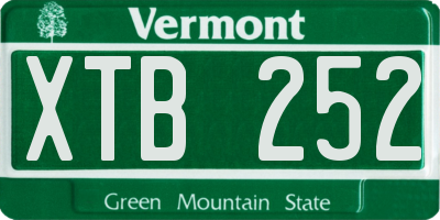 VT license plate XTB252