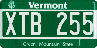 VT license plate XTB255