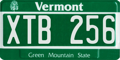 VT license plate XTB256